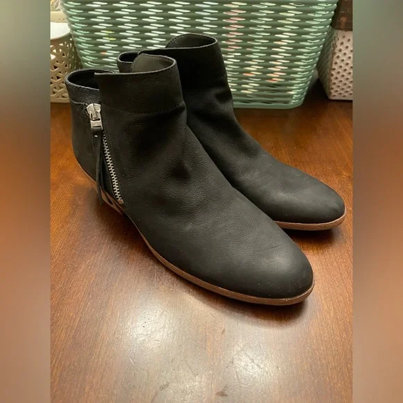 Sam Edelman Packer Bootie With Zipper - Black Nubuck Leather - Picture 2 of 8